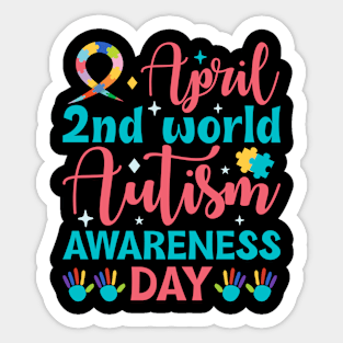 April 2nd autism awareness day Sticker